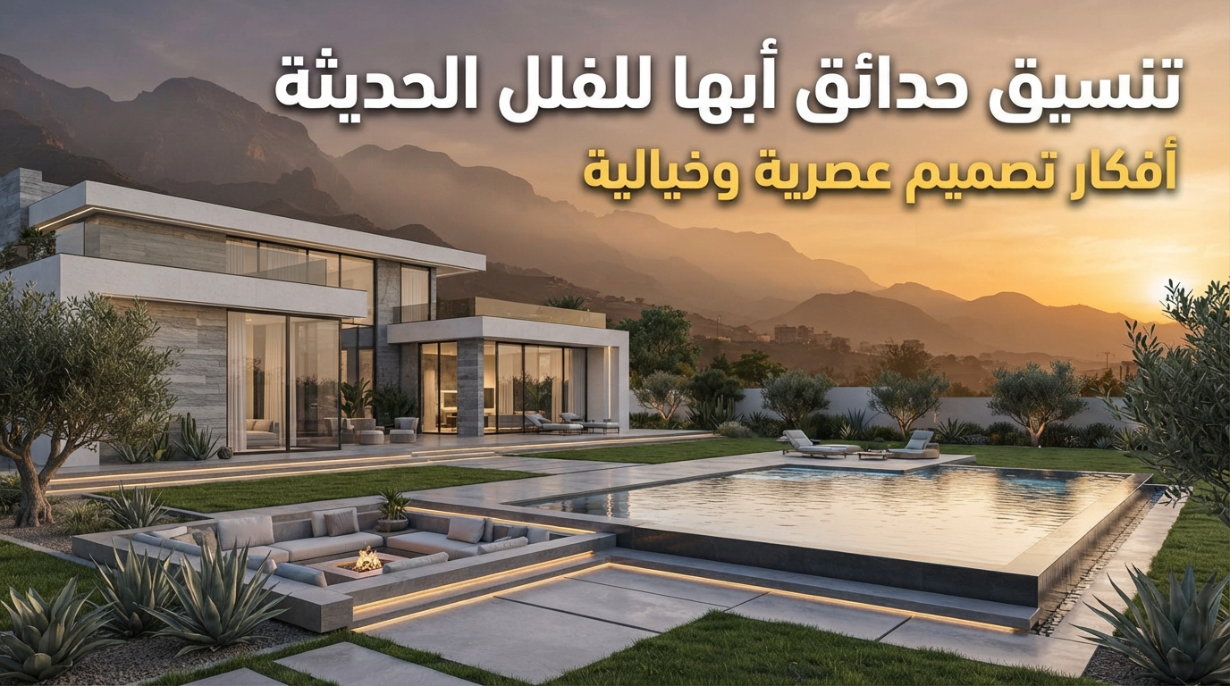 تنسيق حدائق أبها للفلل الحديثة وجلسات خارجية فاخرة.